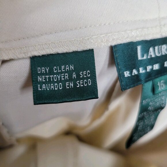 Ralph Lauren Womens Wool Blnd Dress Pants Sz 16 37" Career Old Money Capsule Tan - Picture 7 of 7